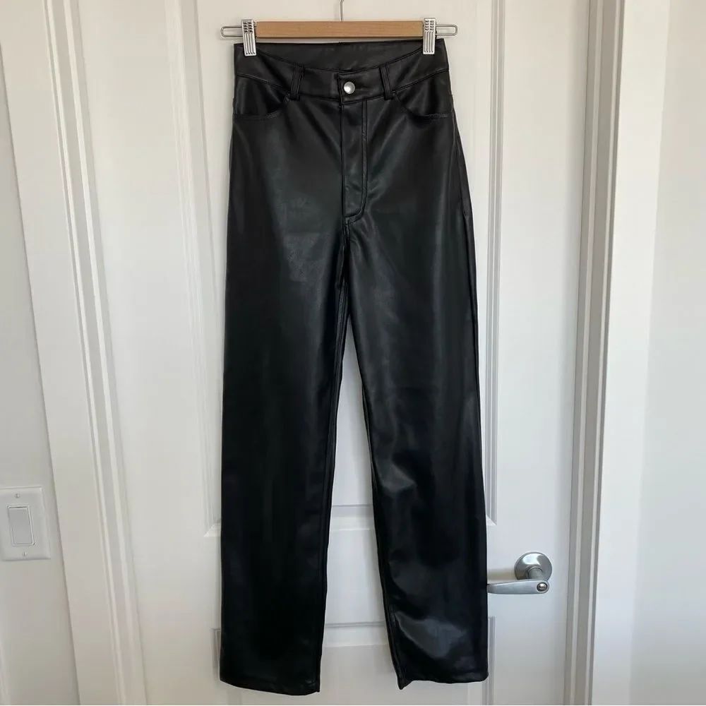 DYNAMITE | Straight Leg Faux Leather Pants